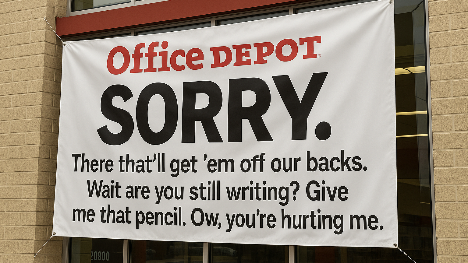 Office Depot Prints Charlie Kirk Apology Banner